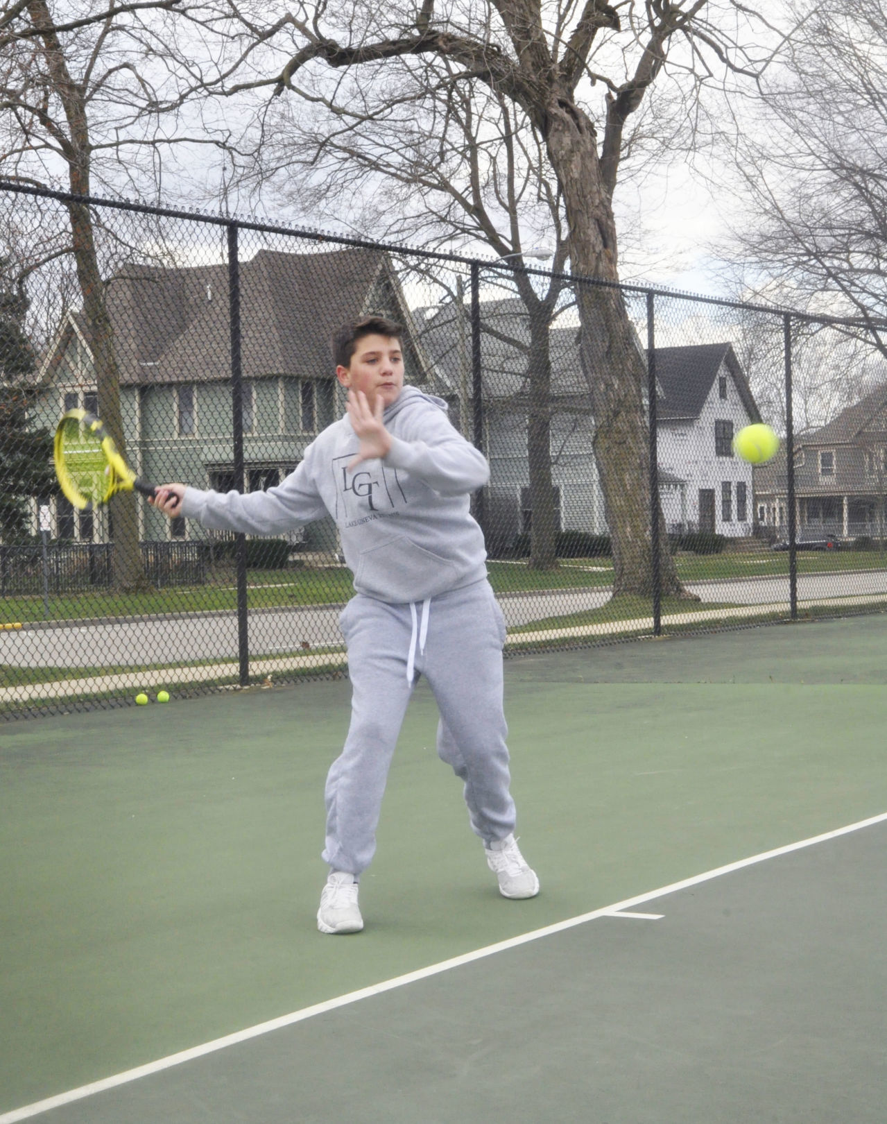 Tennis player at Central-Denison in Lake Geneva